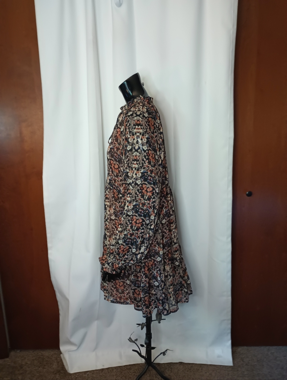 Dress Forum Womens Forest Fairy Peasant Dress Medium Brown Floral Bohemian - Picture 5 of 11